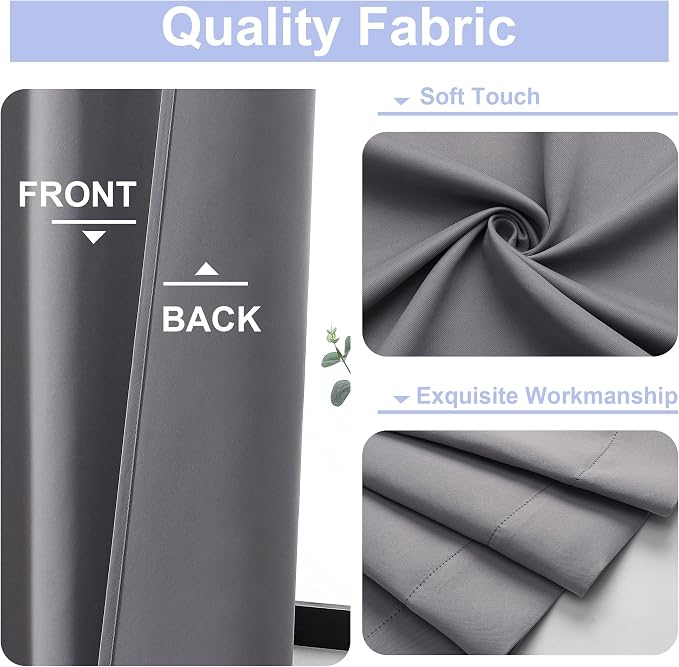 Simplebrand Ava Light Grey Blackout Curtains - Image 2