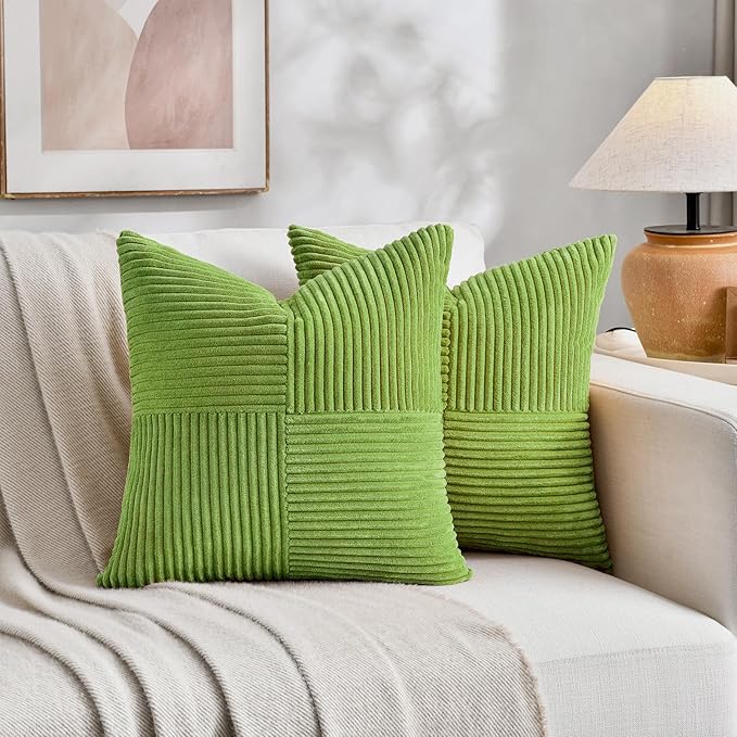 Fancy Homi Set of 2 Lime Green Samll Decorative Throw Pillow Covers 14x14 Inch - Image 5