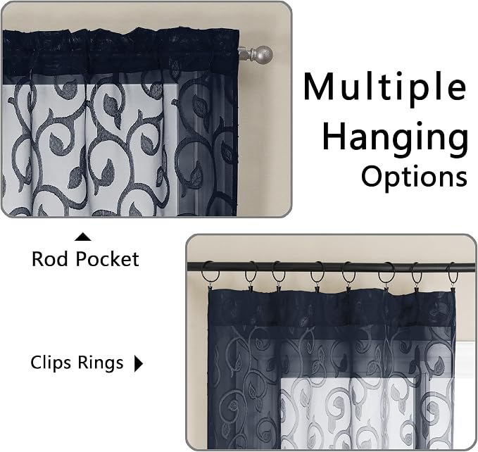 OWENIE Furman Extra Long Sheer Curtains 96 inches Long - Image 4