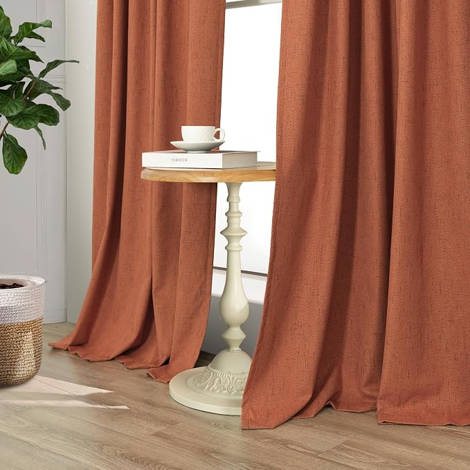 Terracotta Blackout Curtains 84 Inch Length 2 Panel Set - Image 9
