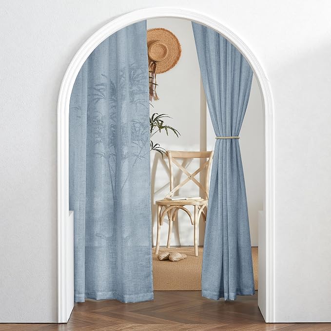 RYB HOME Semi Sheer Curtains 63 inch Length, Light Filtering Airy Privacy - Image 7