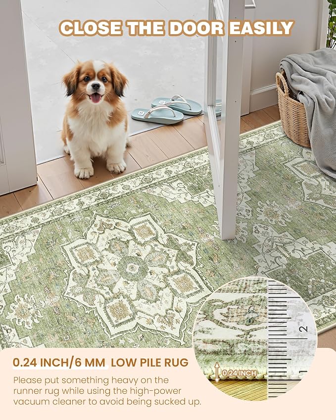 Runner Rug 2x10, Ultra-Thin Kitchen Rugs Non Slip Washable Rugs - Image 5