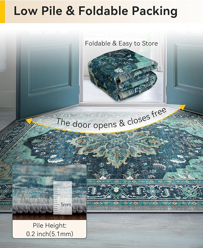 RELEANY Area Rugs 3'x9' Runner Rug Non Slip Washable - Image 5