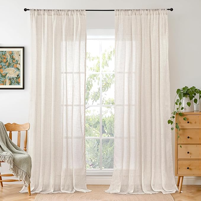 BGment Oatmeal Semi Sheer Curtains by BGment