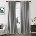 Guken Dark Grey 100% Blackout Linen Curtains 96 Inch Length 2 Panels Set by Guken