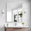 BONEWEI Silver Bathroom Mirror,30x36 inch Wall Mirror for Bathroom Wall Mounted,Rectangle Mirror for Bathroom Over Sink,Modern Metal Frame for Living Room,Bedroom Entryway,Horizontal/Vertical