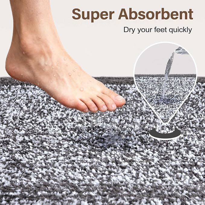 Bathroom Rugs 30x20 Non Slip Washable, Soft Absorbent Quick Dry Mats - Image 8
