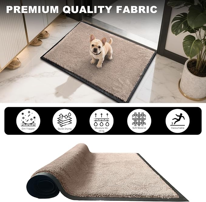Mibao Dirt Trapper Door Mat for Indoor Outdoor, Waterproof All-Season, - Image 7