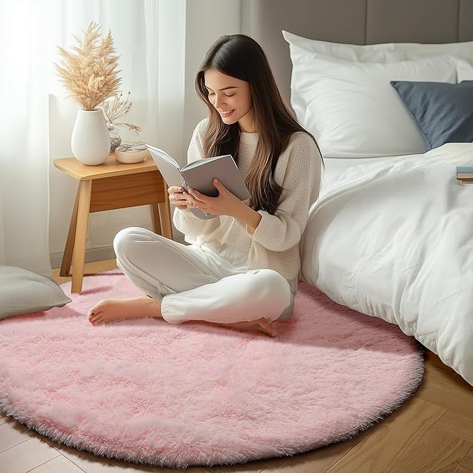 ONASAR Light Pink Round Area Rugs 6ft - Image 7
