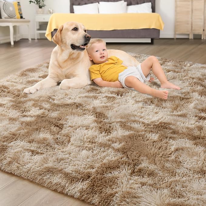 Tepook Soft Fluffy Rugs for Living Room, 5x8 Shaggy Area Rug for Bedroom - Image 4
