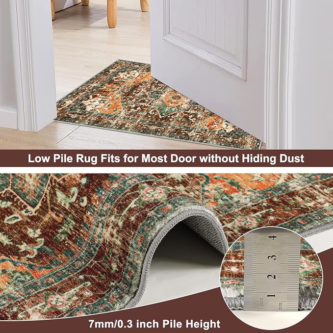 Yamaziot Washable Runner Rug, 3x6 Non-Slip Boho Vintage Hallway Rug - Image 3