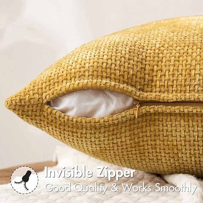 MIULEE Pack of 2 Couch Throw Pillow Covers 16x16 Inch Neutral Gold Modern Boho - Image 5