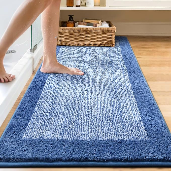 70x24 Long Bathroom Rugs Washable Non Slip, Soft Absorbent Quick Dry Mats - Image 2