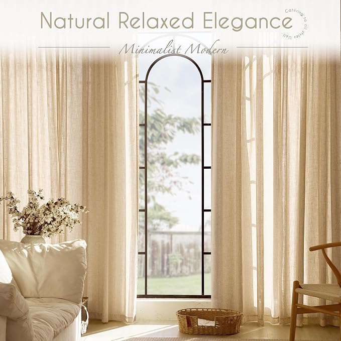 Tan Linen Curtains 120 inches Long - Image 6
