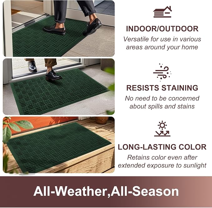 Mibao Front Door Mat Indoor Outdoor Entrance, Dirt Trapping Waterproof - Image 4