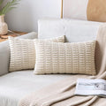 MIULEE Pack of 2 Corduroy Decorative Lumbar Throw Pillow Covers 24x14 Inch Soft by MIULEE