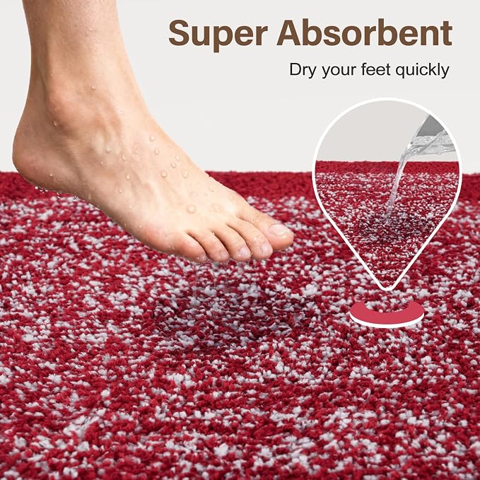 60x24 Long Bathroom Rugs Washable Non Slip, Soft Absorbent Quick Dry Mats - Image 7
