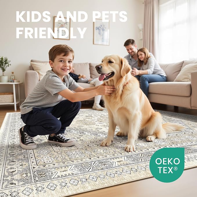 zesthome 8x12 Area Rugs, Stain Resistant Washable Rug, Ultra-Thin Rugs - Image 7
