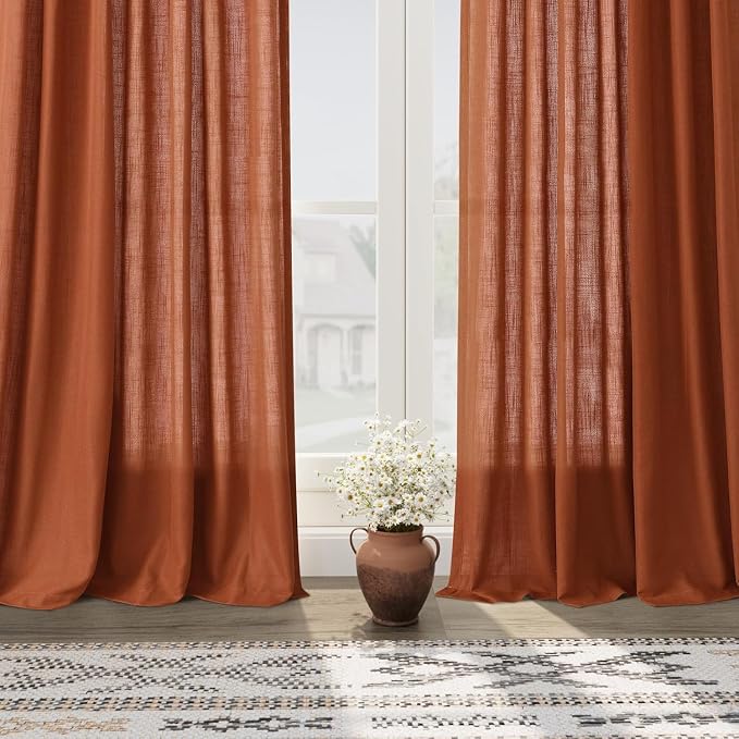 Nanspring Extra Wide Terracotta Curtains - Image 5