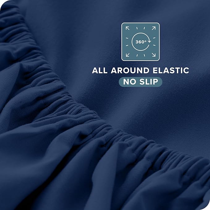 Bare Home Full Sheet Set - Luxury 1800 Ultra-Soft Microfiber Bed Sheets - Double Brushed - Deep Pockets - Easy Fit - 4 Piece Set - Bedding Sheets & Pillowcases (Full, Dark Blue)