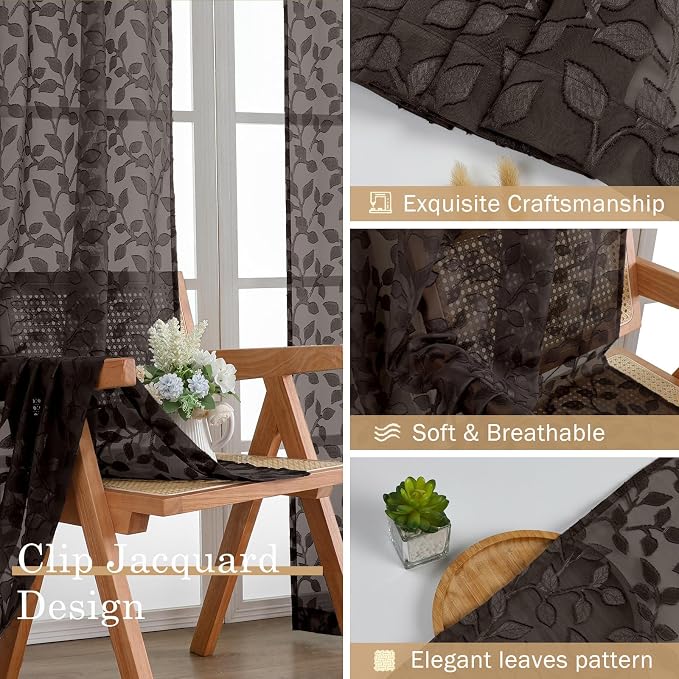 Chyhomenyc Chocolate Sheer Valances - Image 8