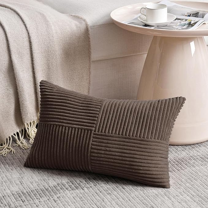 Fancy Homi 2 Packs Dark Brown Lumbar Decorative Throw Pillow Covers 16x28 Inch - Image 2