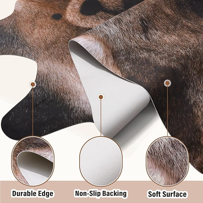 AROGAN Premium Bear Print Rug 6.2x7 Feet, Machine Washable Faux Fur Rug - Image 6