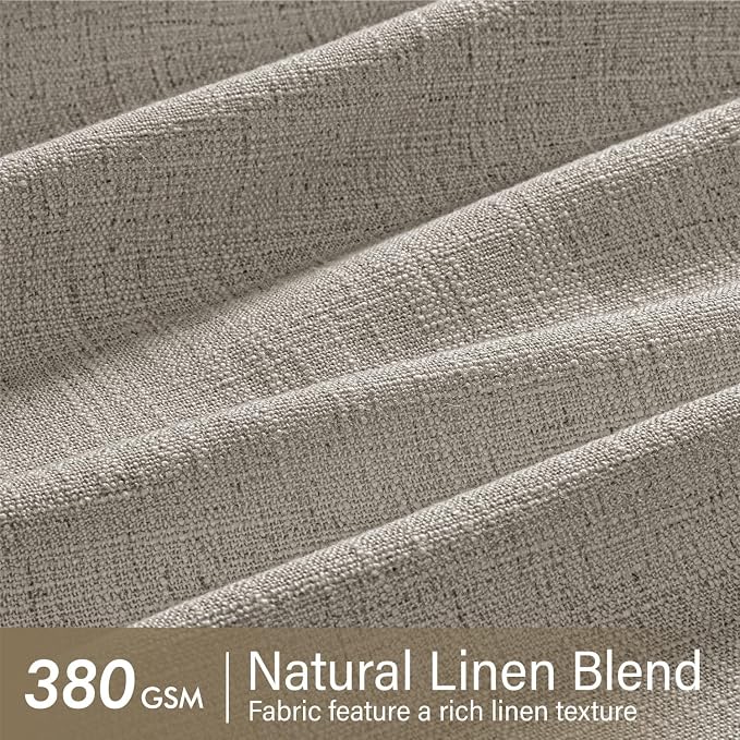 MIULEE Pinch Pleated Thick Linen Curtains 90 Inches Long 2 Panels - Image 4