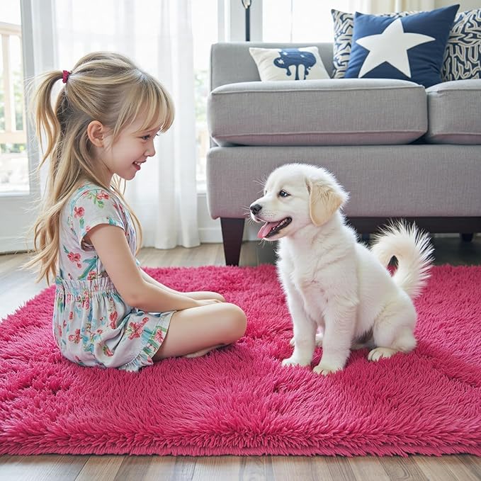 Area Rugs 9x12 Living Room, Shaggy Carpet Soft Plush Furry Bedside Rug Large - Image 7