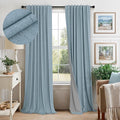 Light Blue Blackout Curtains 96 Inches Long by Pitalk