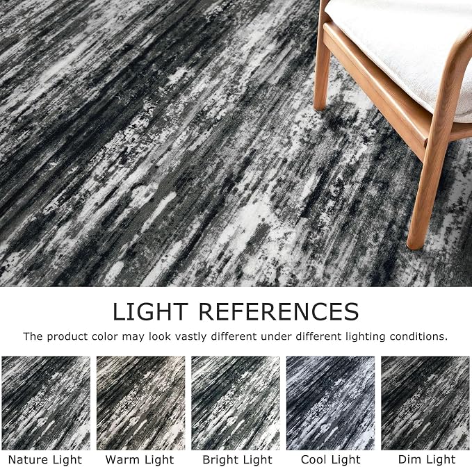 KOZYFLY Modern Abstract Hallway Runner, 2x10 Washable Rug Runner Non-Slip Soft - Image 4
