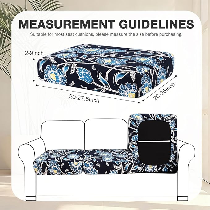 hyha 12Pcs Patio Cushion Covers, Stretch Outdoor Couch Cushion Covers, Washable - Image 2