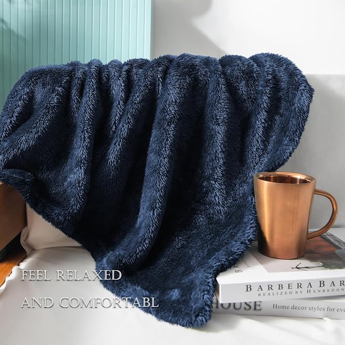 Exclusivo Mezcla Plush Fuzzy Fleece Bed Blanket Queen Size, Super Soft - Image 5