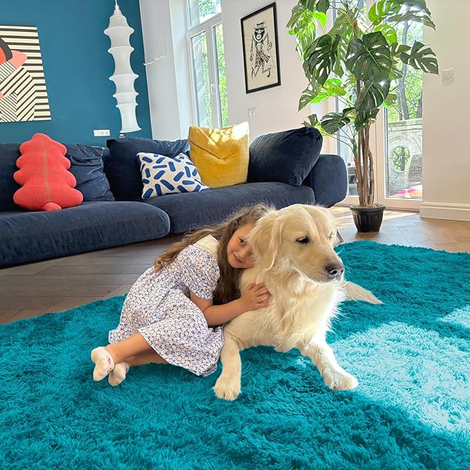 OLANLY 3x5 Machine Washable Small Bedside Rug, Soft Fluffy Shaggy Rugs - Image 5