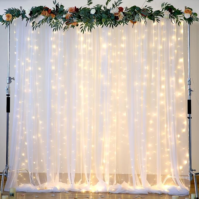10ft x 12ft White Tulle Backdrop Curtain - Image 5