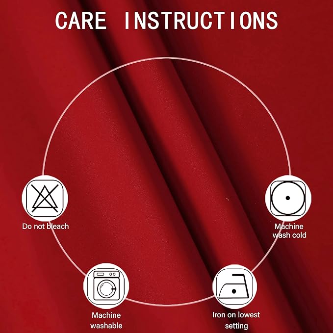 LEMOMO Blackout Curtains 52 x 84 inch/Bright Red Curtains Set of 2 - Image 4