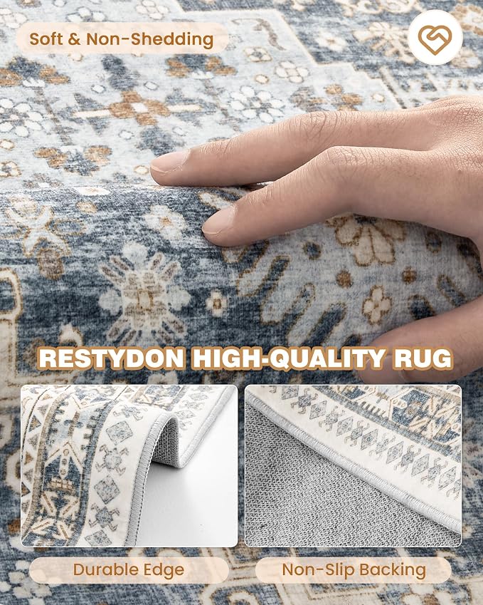 Kitchen Runner Rug Non Slip Washable 2.5x8, Soft Low Pile Entryway Rug Runners - Image 7