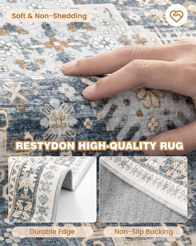 6x9 Area Rugs for Living Room, Soft Low Pile Indoor Washable Rugs for Bedroom - Image 7