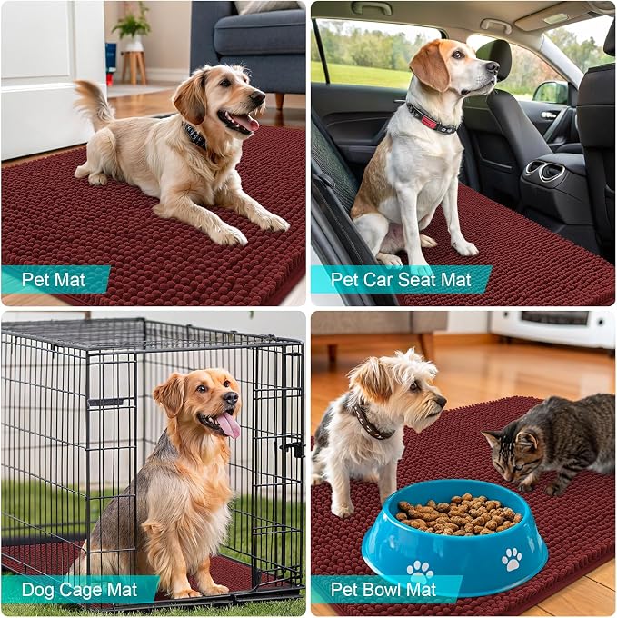 OLANLY Dog Door Mat for Muddy Paws 35x24, Absorbs Moisture and Dirt, Absorbent - Image 7