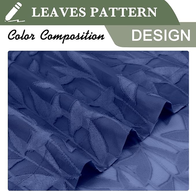 Lecloud Leia Dusty Blue Sheer Curtains 54 Inch Length 2 Panels, Balance Light & - Image 7