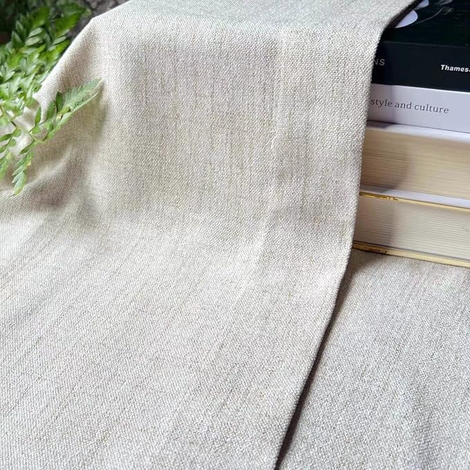 2 Pack Faux Linen Valance for Windows Kitchen Living Room Valances Rod Pocket - Image 3