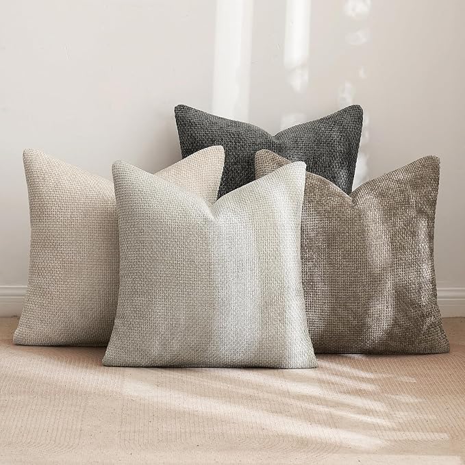 MIULEE Pack of 4 Couch Throw Pillow Covers 20x20 Inch Neutral Soft Decorative - Image 3