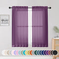 OWENIE Sheer Curtains 54 Inch Length 2 Panels Set, Plam Clear Sheer Short by OWENIE