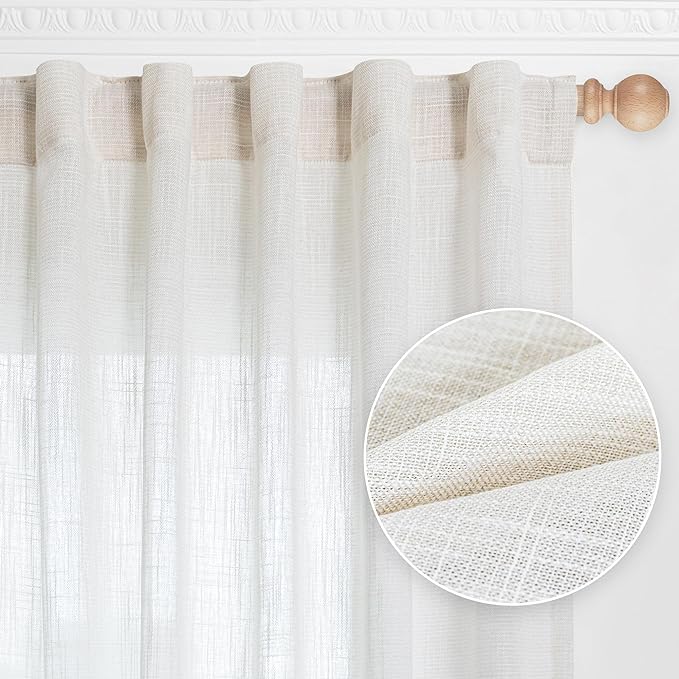 MYSKY HOME Extra Long Curtains for Living Room, Soft Cotton and polyester by MYSKYHOME