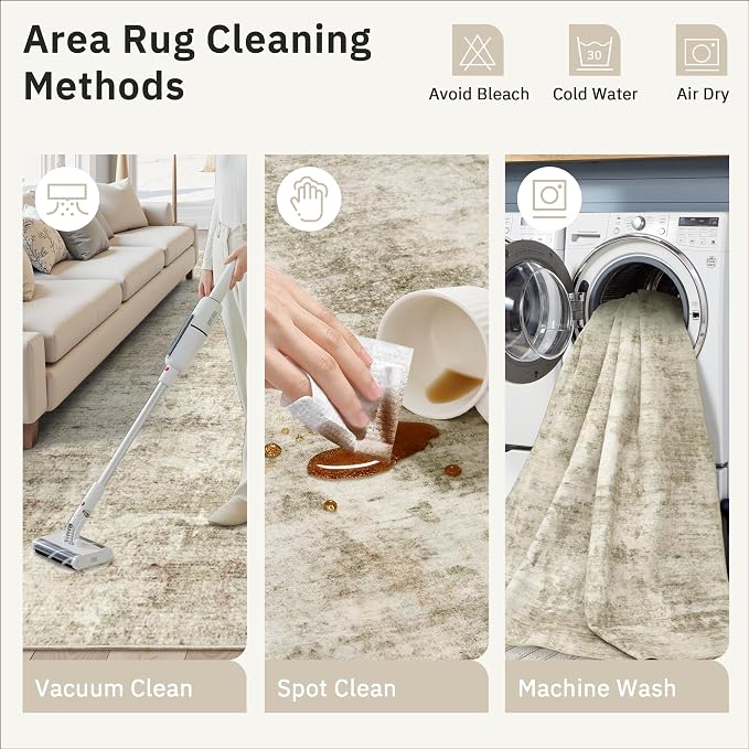 3x5 Rug, Small Area Rug for Kitchen, Machine Washable Non-Slip Throw Rug - Image 9