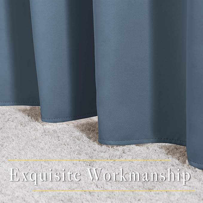 NICETOWN Smoky Blue Blackout Curtains - Image 6