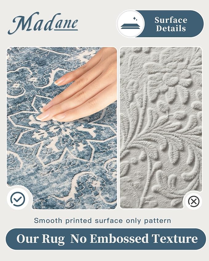 Madane 8x10 Area Rugs for Living Room, Machine Washable Vintage Rug - Image 5