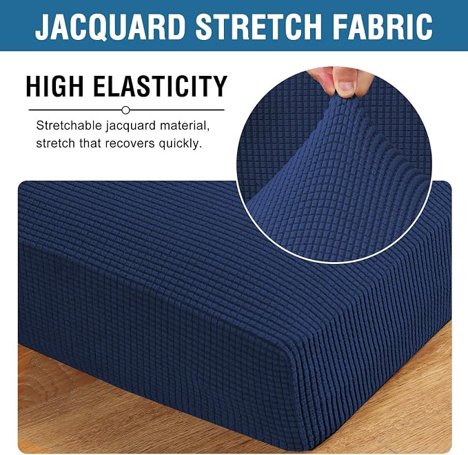 H.VERSAILTEX High Stretch Couch Cushion Covers, Chair Sofa Seat Slipcovers - Image 4