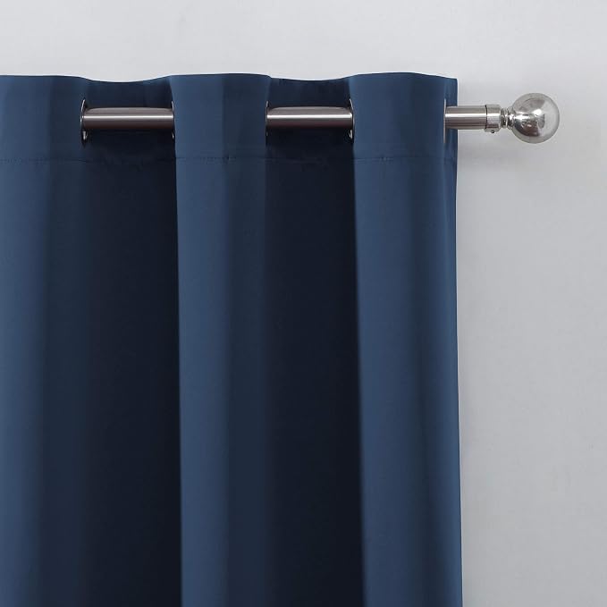LEMOMO Navy Blue Blackout Curtains 42 x 63 Inch Length/Set of 2 Curtain - Image 6