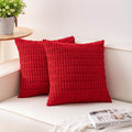 Pack of 2 Christmas Red Corduroy Decorative Throw Pillow Covers 18x18 InchSoft by Unknown